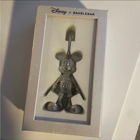 BaubleBar x Disney Silver Mickey Mouse Bag Charm Keychain - Picture 3 of 6
